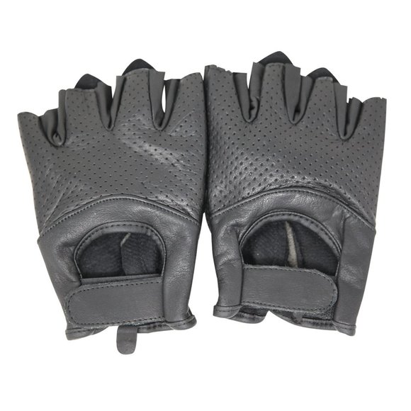 Mens Leather Fingerless Glove with Gel Palm - Picture 1 of 3